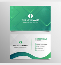 Elegant Gradient Geometric Green Business Card