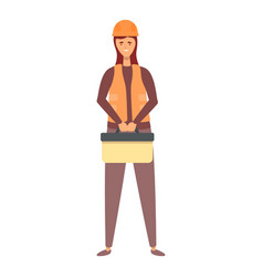 Engineer Icon Cartoon Woman Worker