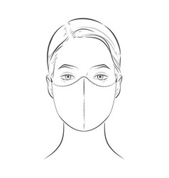 Face Mask Woman Wearing Disposable Medical