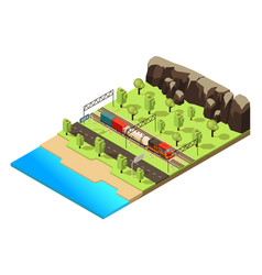 Isometric Railroad Transportation Concept