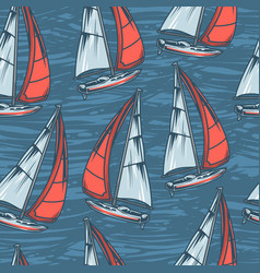 Sailing Yacht Colorful Pattern Seamless