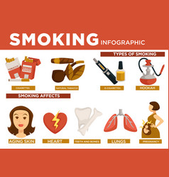 Dangers of smoking infographics elements Vector Image