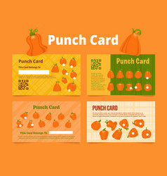 Loyalty Punch Card With Autumn Pumpkin Decorative