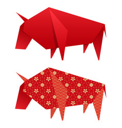 Origami Paper Ox Element In Two Options