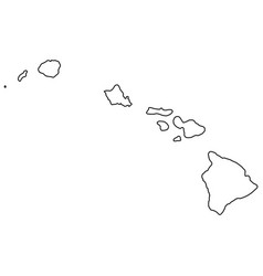 Hawaii Map Shape United States Of America Flat