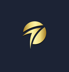 Arrow Up Curve Round Gold Logo