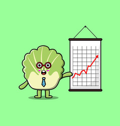 Cute Cartoon Chinese Cabbage Businessman Present