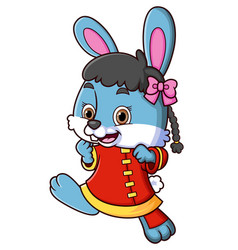 Cute Rabbit Wearing Red Clothes Chinese