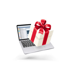 Laptop With Gift Box 3d