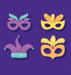 Mardi Gras Masks And Jester Hat