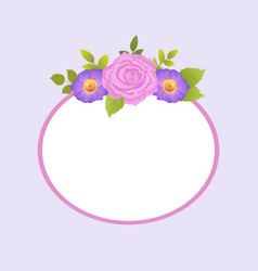 Rose And Purple Daisy Flowers Photo Frame Greeting