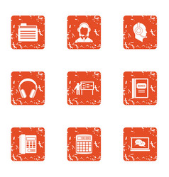 Seminar Icons Set Grunge Style