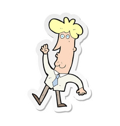 Sticker Of A Cartoon Office Man