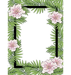 Palm Leaves And Flowers Frame