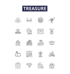 Treasure Line Icons And Signs Hoard