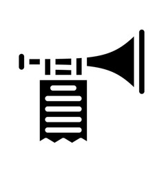 Trumpet Fanfare Glyph Icon Black