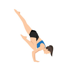 Woman Doing Flying Crow Pose Flat