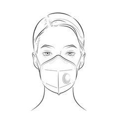 Face Mask Woman Wearing Disposable Medical