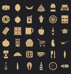 Gala Dinner Icons Set Simple Style