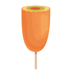 Hot Corn Icon Cartoon Corndog Stick