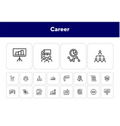 Career Line Icon Set