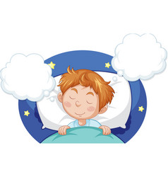 Cute Boy Sleeping Clipart