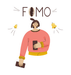 Fomo Concept Word Eyes Bell