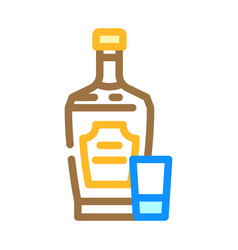 Whiskey Glass Bottle Color Icon