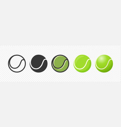 Flat Tennis Ball Icon Set Tennis Ball