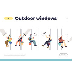 Outdoor Windows Concept Of Landing Page With Glass