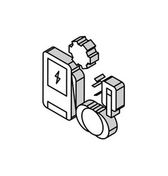 Ev Charger Installation Isometric Icon