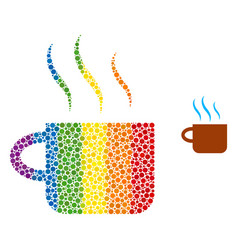 Spectrum Hot Tea Cup Mosaic Icon Spheric Dots