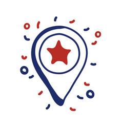 Pin Location With Star Usa For 4 July Line