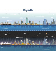 Riyadh Skyline At Day And Night