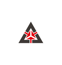 Triangle Center Arrows Geometric Sign Logo