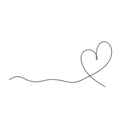 Heart drawing in continuous line Royalty Free Vector Image