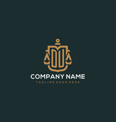 Initial Du Logo For Law Firm With Luxury Modern