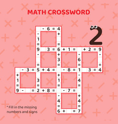 Math Crossword Puzzle For Children Solve Example