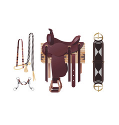 Western Saddle Dark Brown Set