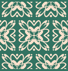 Abstract Floral Seamless Pattern On Green Emerald