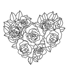 Line Art Of A Heart For Coloring Pages Cards