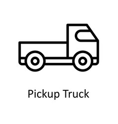 Pickup Truck Outline Icon Design