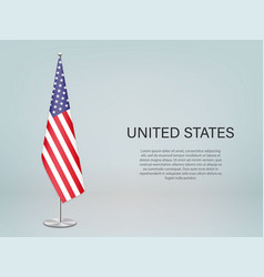 United States Hanging Flag On Stand Template