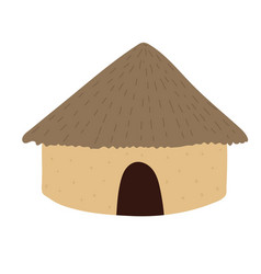 African House With A Thatched Roof Isolated