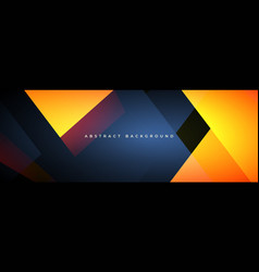 Dark Blue And Yellow Modern Abstract Wide Banner