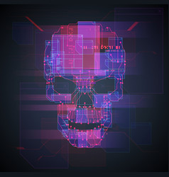 Digital Cyber Skull Hacker