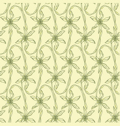 Geometric Floral Daffodil Pattern Hand Drawn