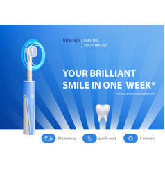 3d Realistic Toothbrush On Ad Poster