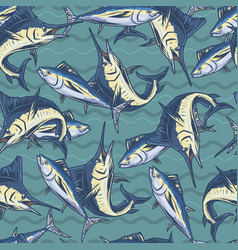 Marine Fish Colorful Seamless Pattern