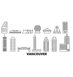 Canada Vancouver Line Travel Skyline Set